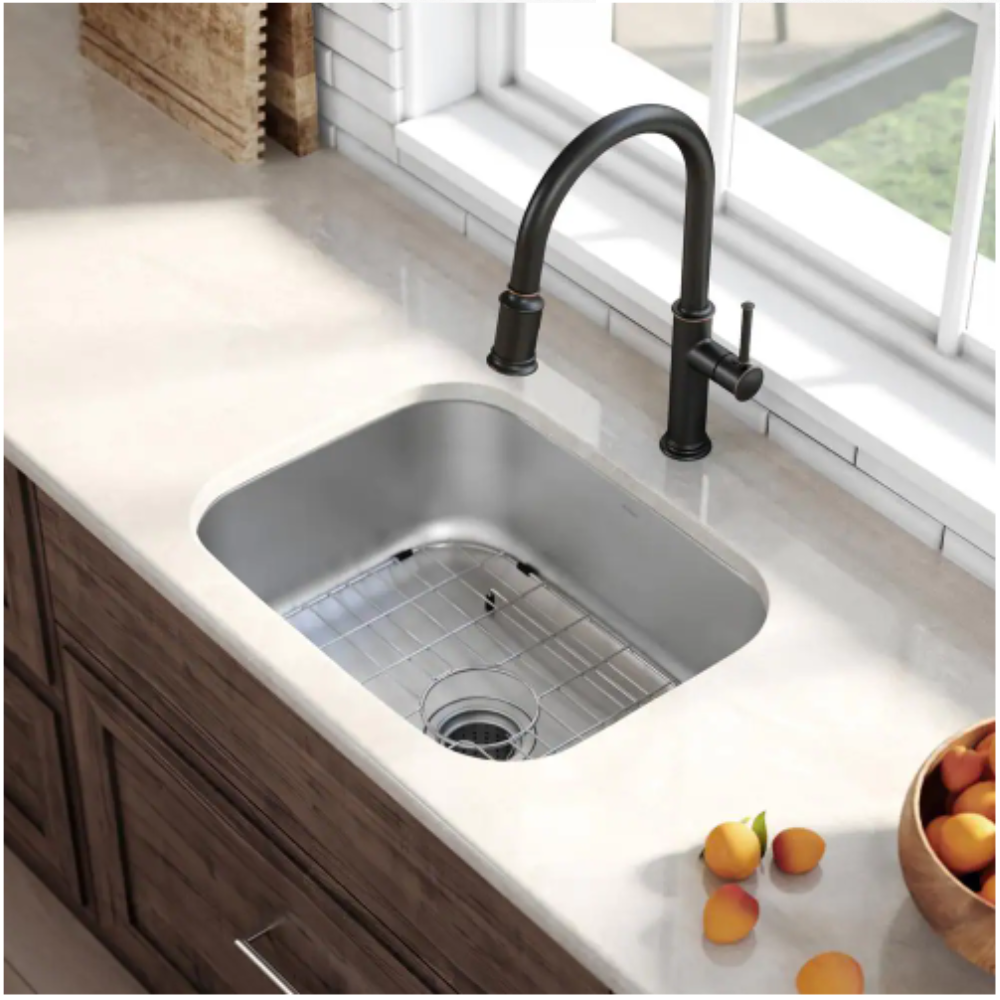 Kraus Premier Undermount Stainless Steel 23 in. Rectangular Single Bowl Kitchen Sink