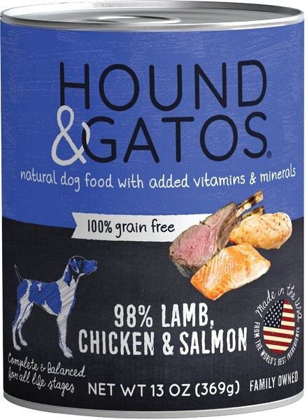 Hound and Gatos 98% Lamb， Chicken and Salmon Grain-Free Canned Dog Food