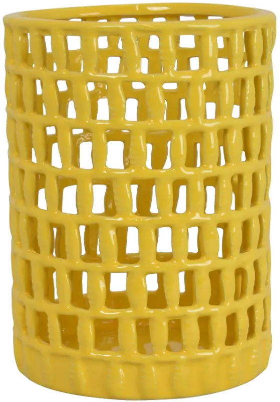 28 Inch Yellow Decorative Vase