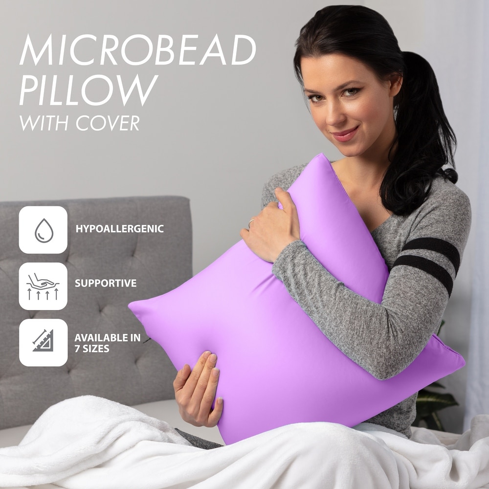 Throw Pillow Cozy Soft Microbead Purple: 1 Pc