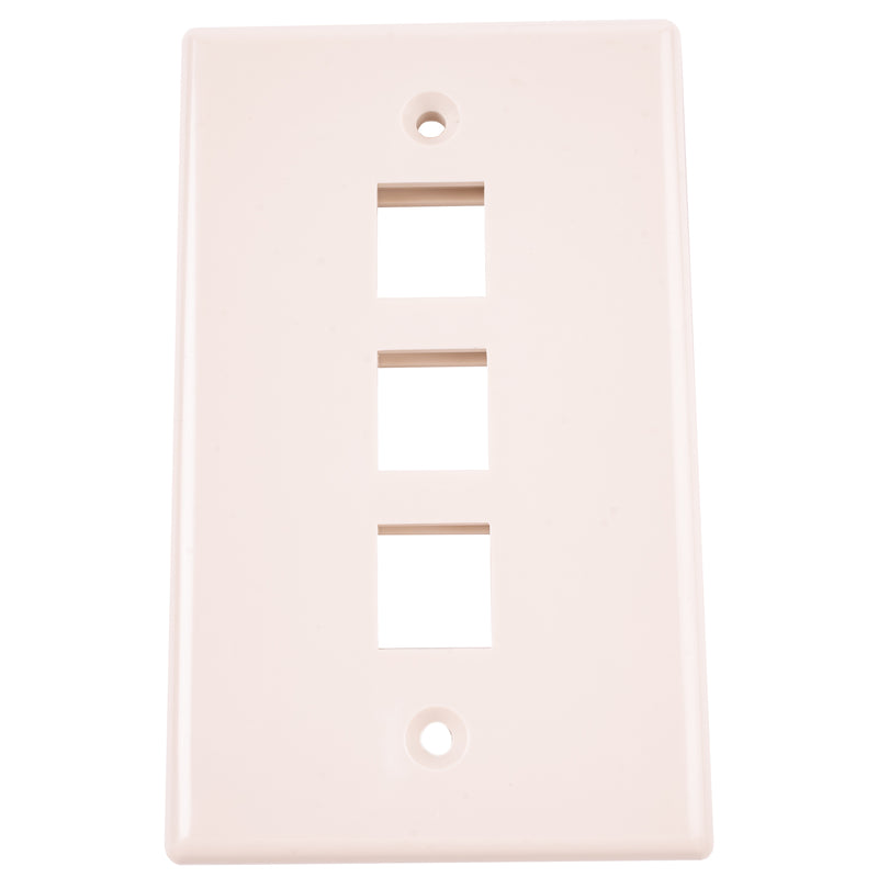 WALLPLATE 3-PORT ALMOND