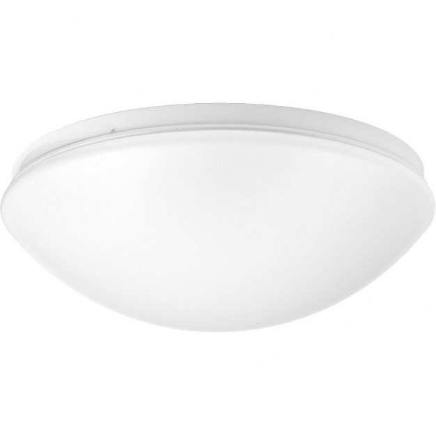 Progress Lighting Drums And Clouds 1 light Led Flush Mount White Acrylic Contoured Shade