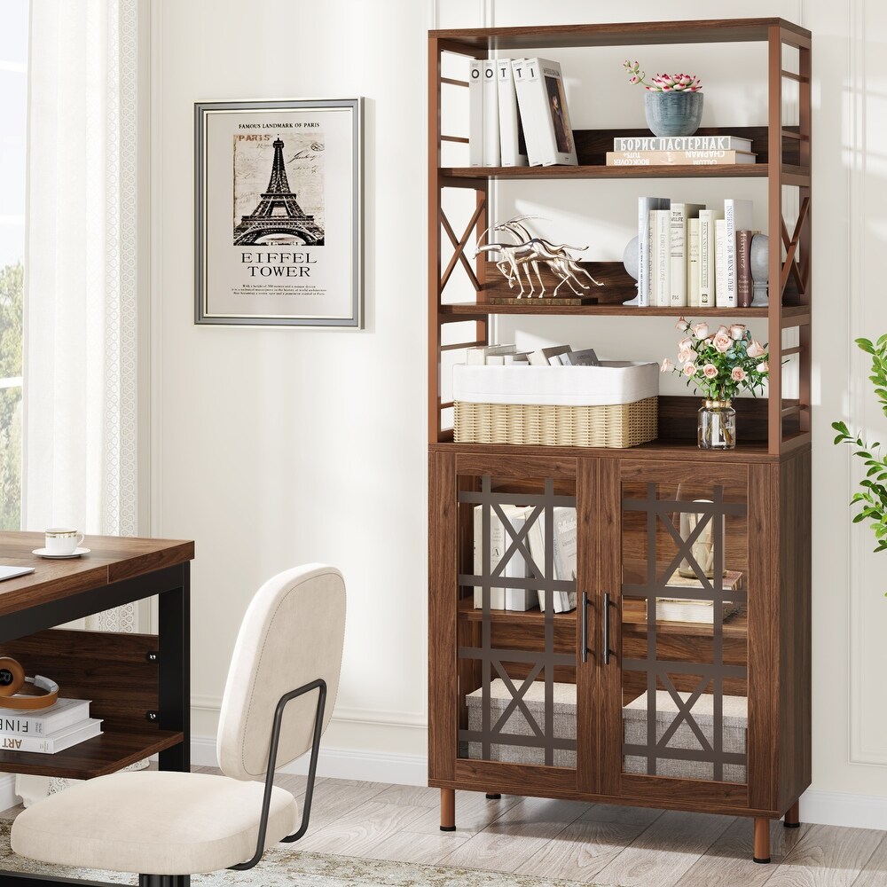 70.9 in Etagere Bookcase with Doors