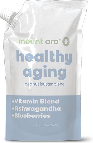 Mount Ara Healthy Aging Peanut Butter with Ashwaghanda Dog Treats， 8-oz