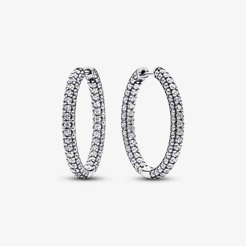 PANDORA  Pandora Timeless Pavé Single-row Hoop Earrings