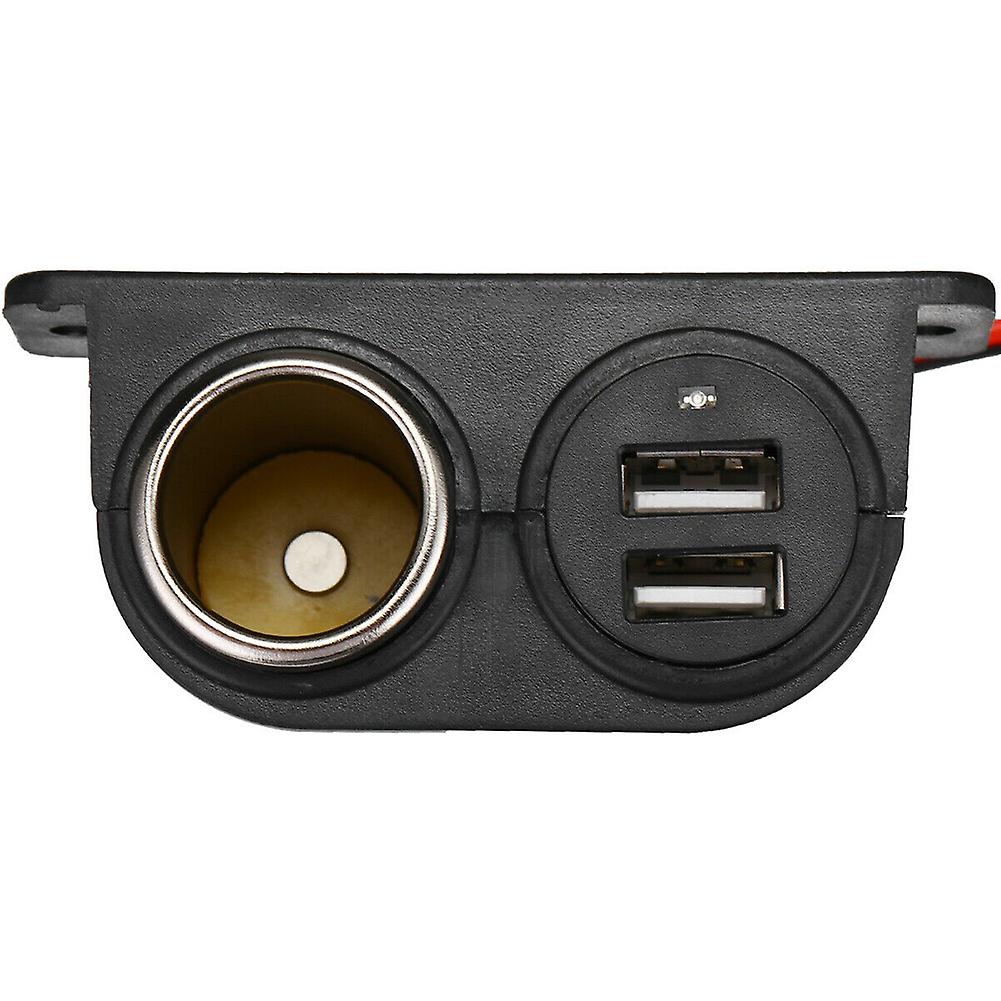 Car Cigarette Lighter Socket Splitter Dual Usb Charger Power Adapter Socket 12v