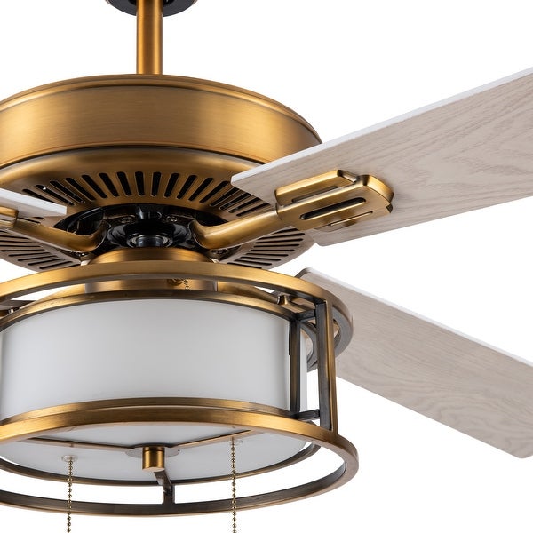 Lena River of Goods Brass and Glass 52-Inch Ceiling Fan with Light - 52