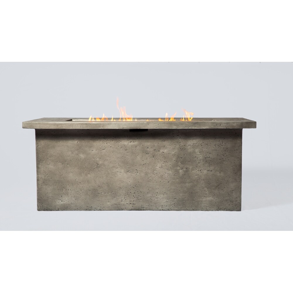 LSI Santiago Grey Cast Concrete Internal Tank Fire Pit Table   60