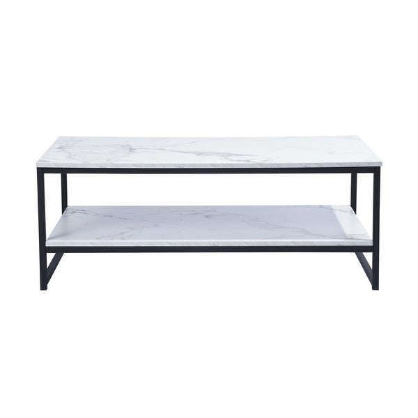 Coffee Table with Open Storage Shelf - 43