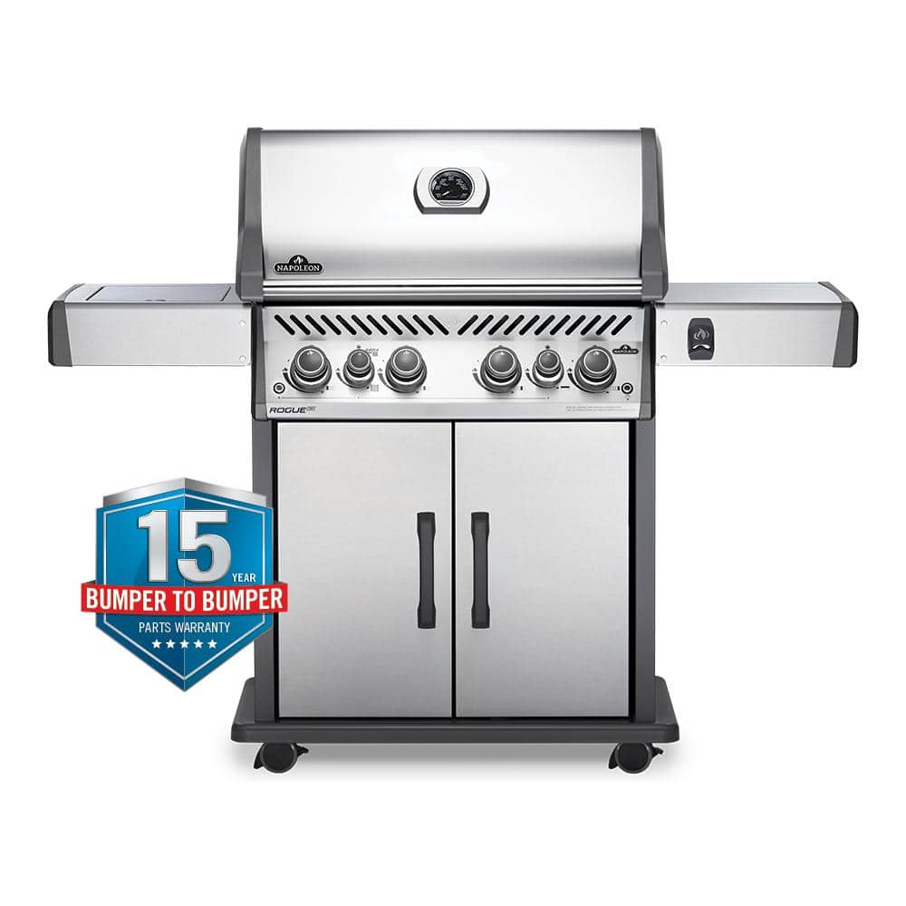 NAPOLEON Rogue 4-Burner Propane Gas Grill in Stainless Steel with Infrared Rear and Side Burners RSE525RSIBPSS-1