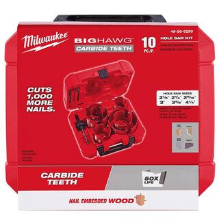 MW BIG HAWG Carbide Hole Saw Kit (10-Piece) 49-56-9290