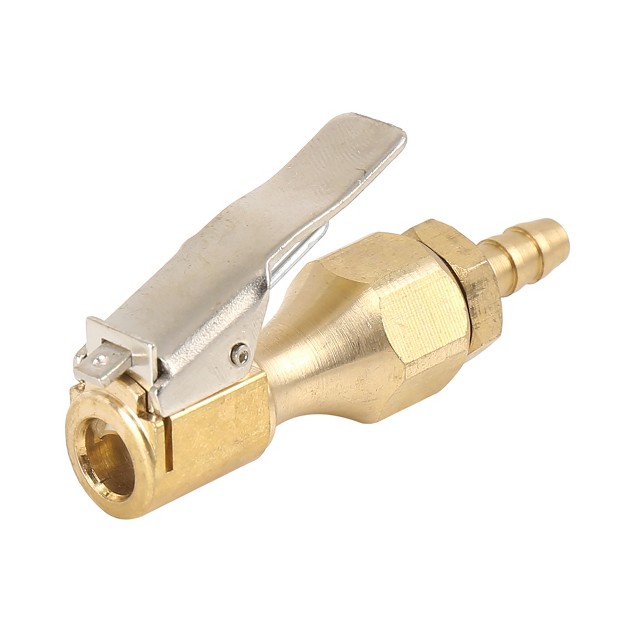 Unique Bargains Car Tire Chuck Clip Air Inflator Compressor Pump Adapter Accessories Gold Tone