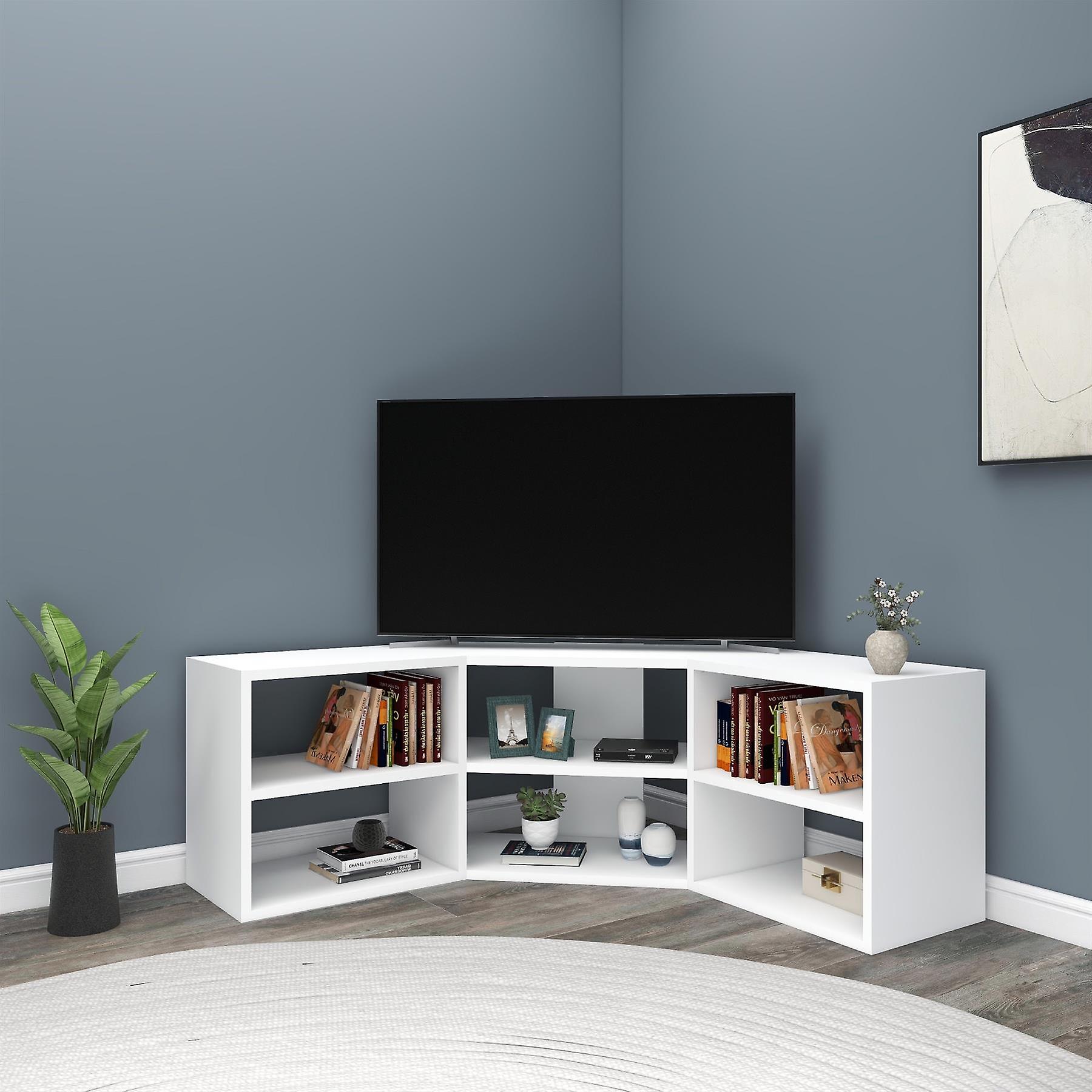 Bonnett Corner TV Stand - White