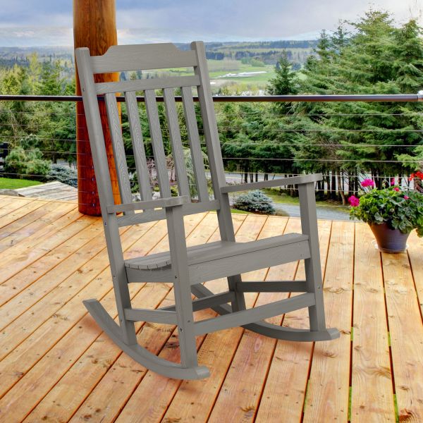 Winston All-Weather Poly Resin Rocking Chair in Gray