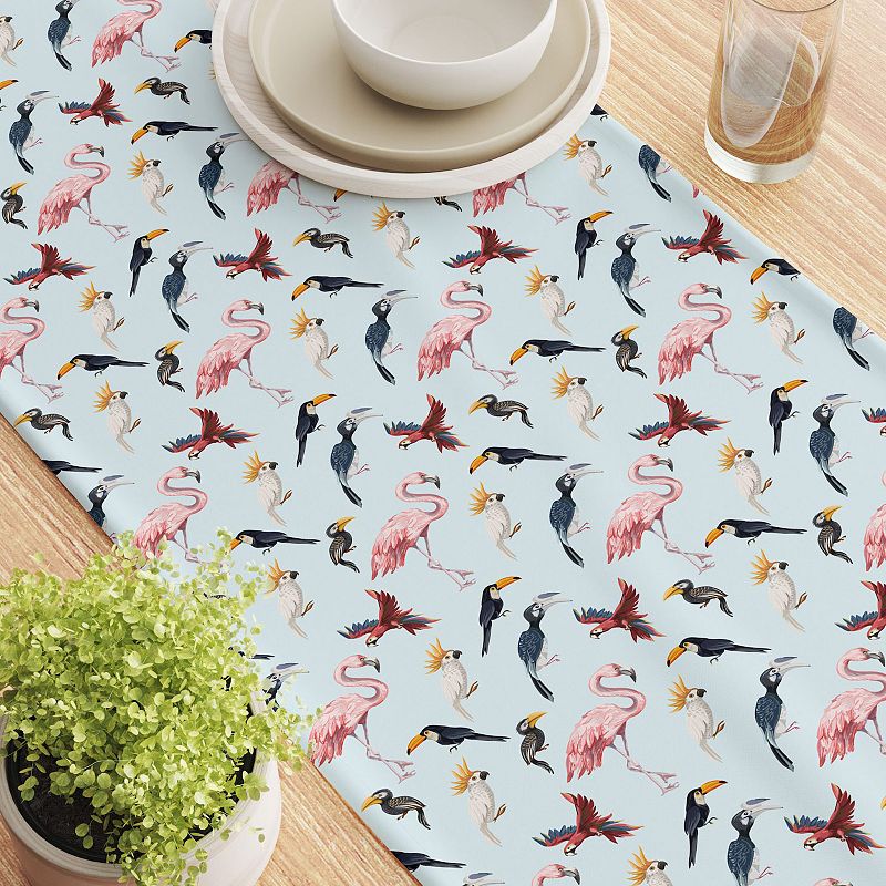 Table Runner， 100% Cotton， 16x72， Jungle Birds