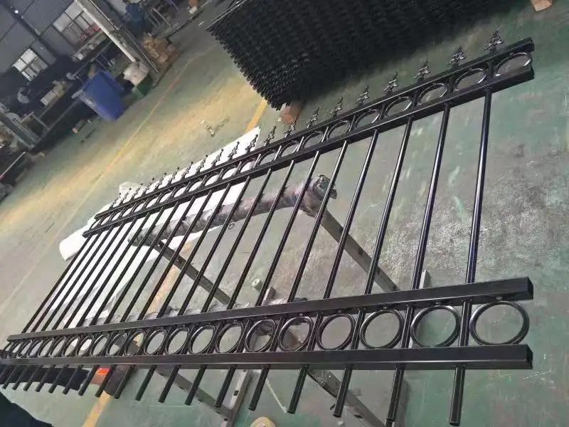 Factory Supply Bent Top Designs For Steel Fence Zinc Steel Fence Panels Wrought Iron Fence