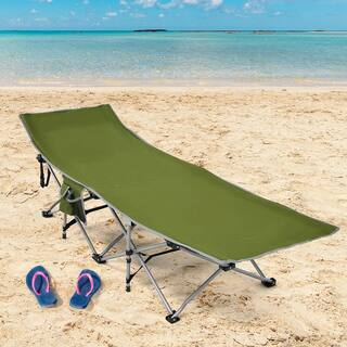 Costway Folding Camping Cot Heavy-Duty Outdoor Cot Bed Green OP70768GN