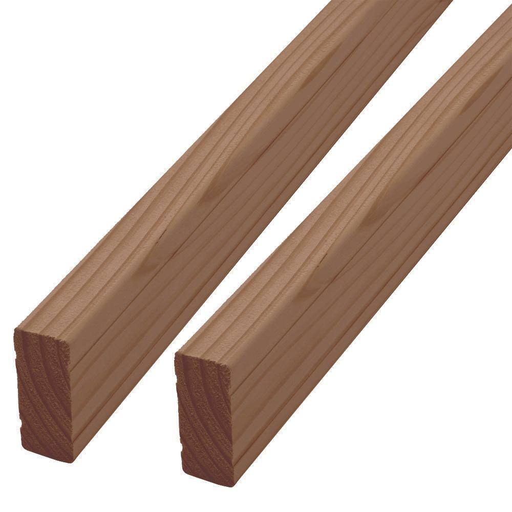 ProWood 6 ft. Walnut-Tone Southern Yellow Pine Rail Kit with Aluminum Contour Balusters 446441