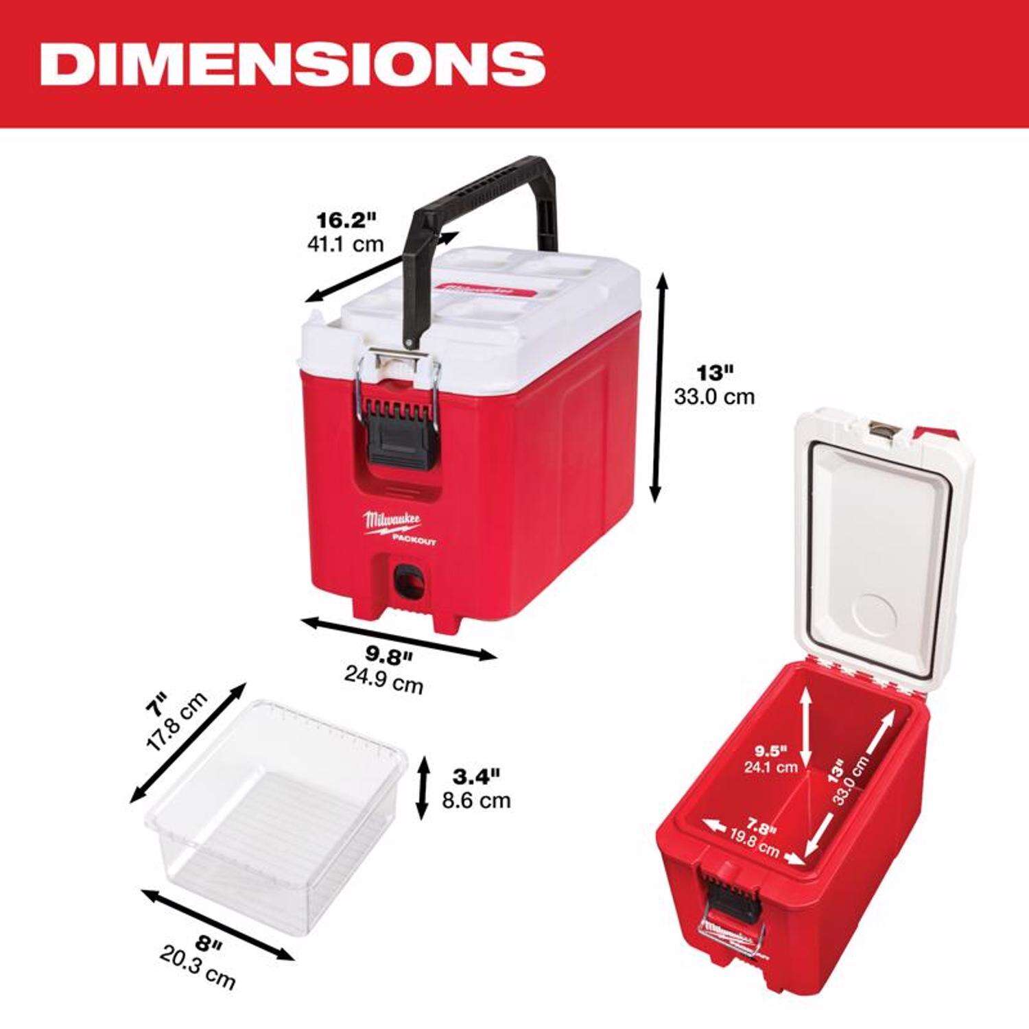 MW Packout Red 16 qt Cooler