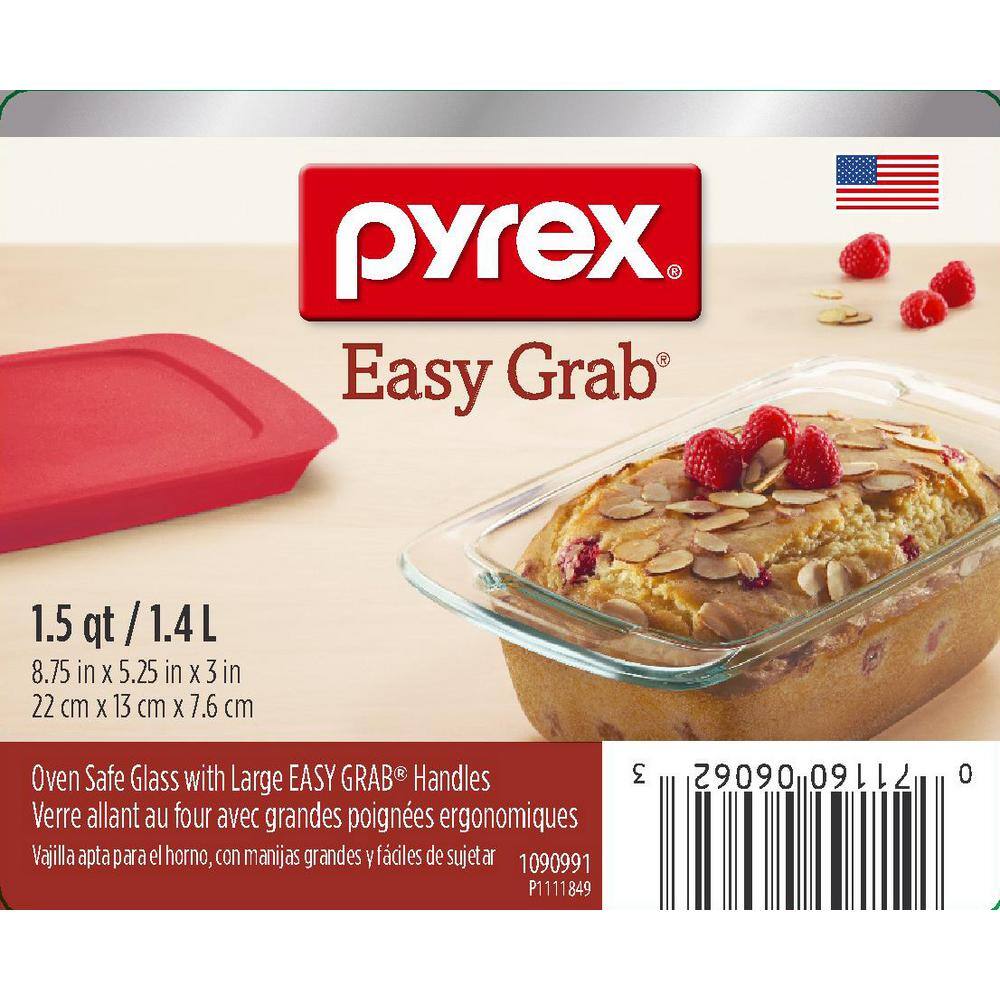 Pyrex Easy Grab 1.5 qt. Rectangle Glass Baker 1090991