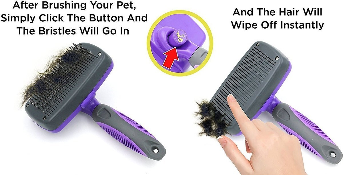 Hertzko Self-Cleaning Dog and Cat Slicker Brush