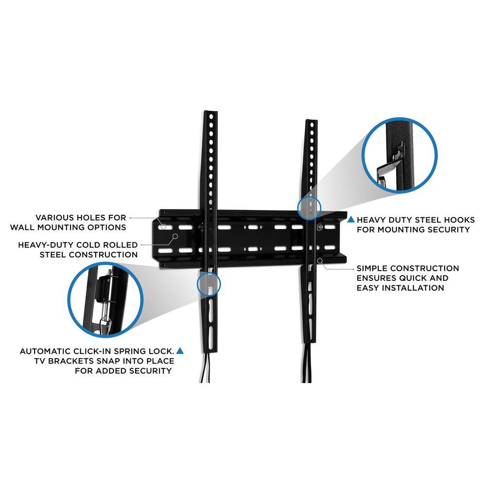 mount-it! Low Profile Slim TV Wall Mount Fixed TV Bracket for 32 in. to 55 in. Screens MI-3050