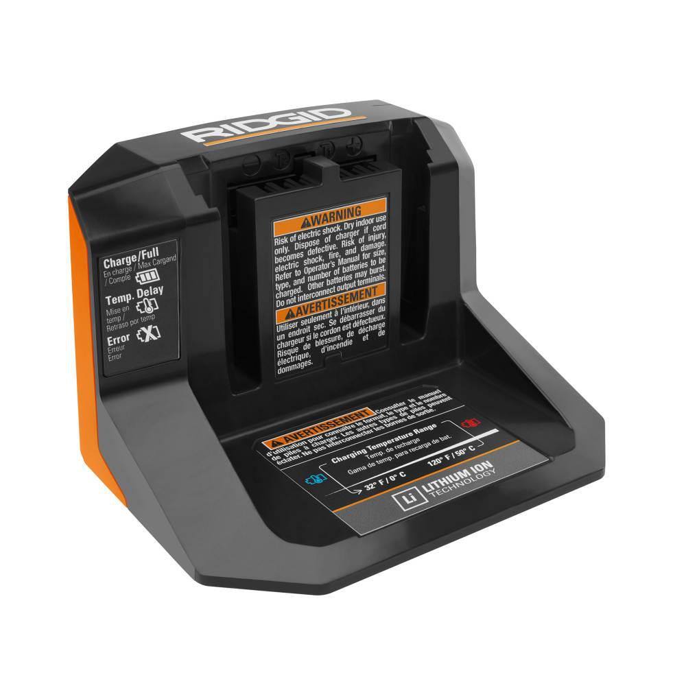 RIDGID 18V Lithium-Ion 4.0 Ah Battery (2-Pack) and 18V Charger Kit AC87004P-AC86093N