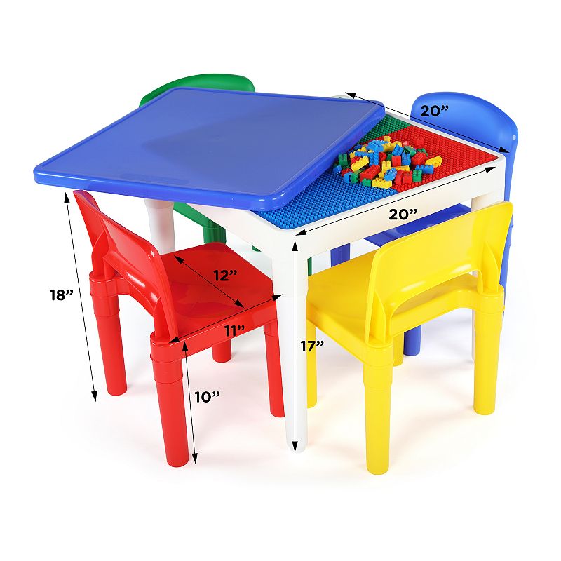 Humble Crew 2-in-1 Square Construction Table and 4 Chair Set