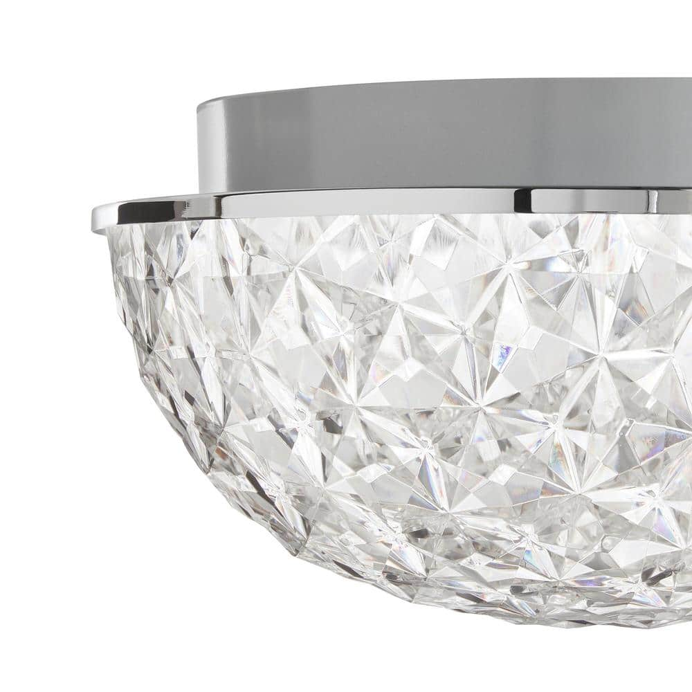 Home Decorators Collection Ellis Place 12.25 in. Chrome LED Round Flush Mount Modern Ceiling Light HD4971A