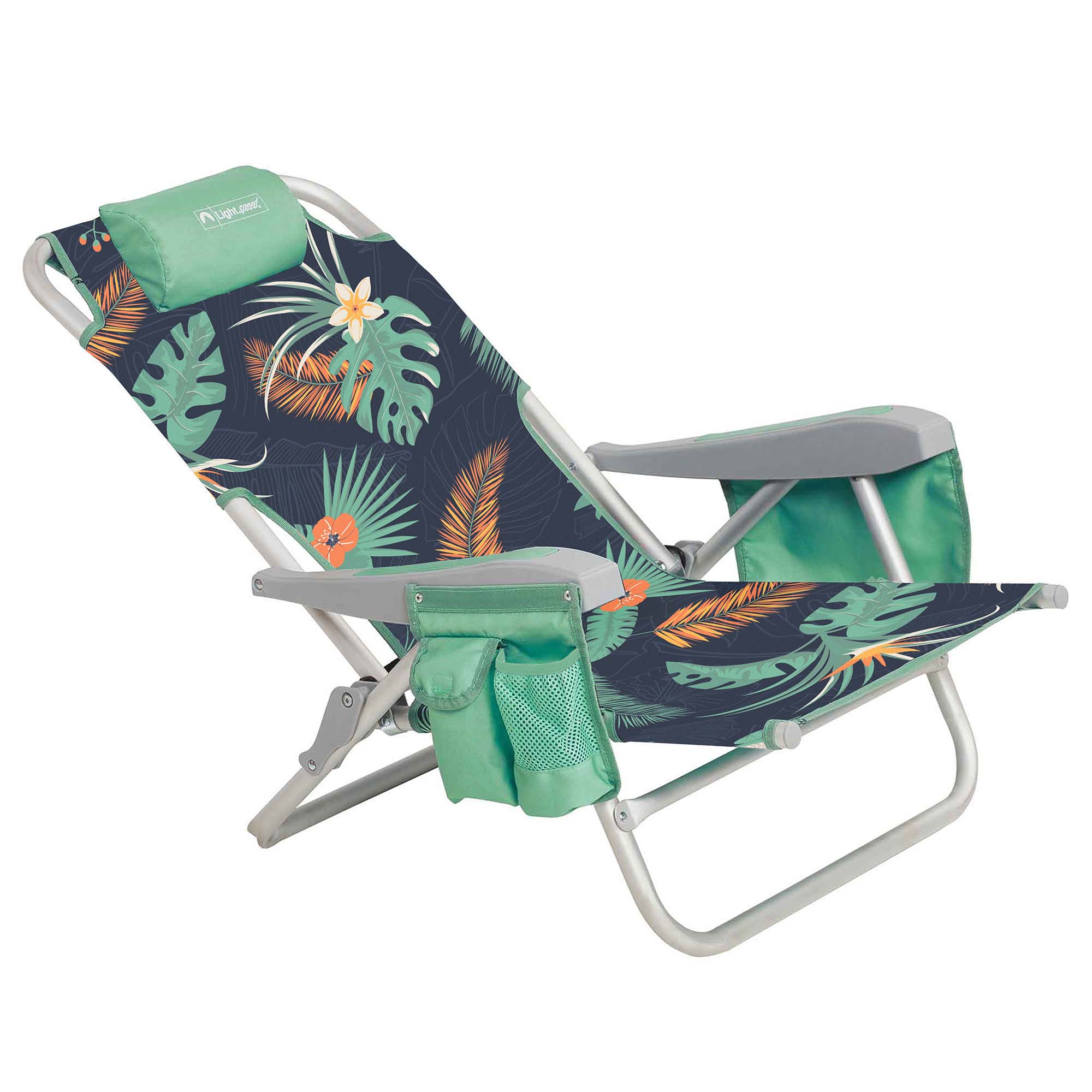 Lightspeed Outdoors ECO Ultimate Backpack Beach Chair – Deep Tropics