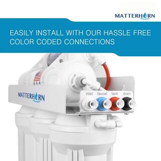 Matterhorn 7-Stage Under-Sink Superior Reverse Osmosis pH+ Alkaline Mineral and UV Water Filtration System with 50 GPD Membrane MRO-7050