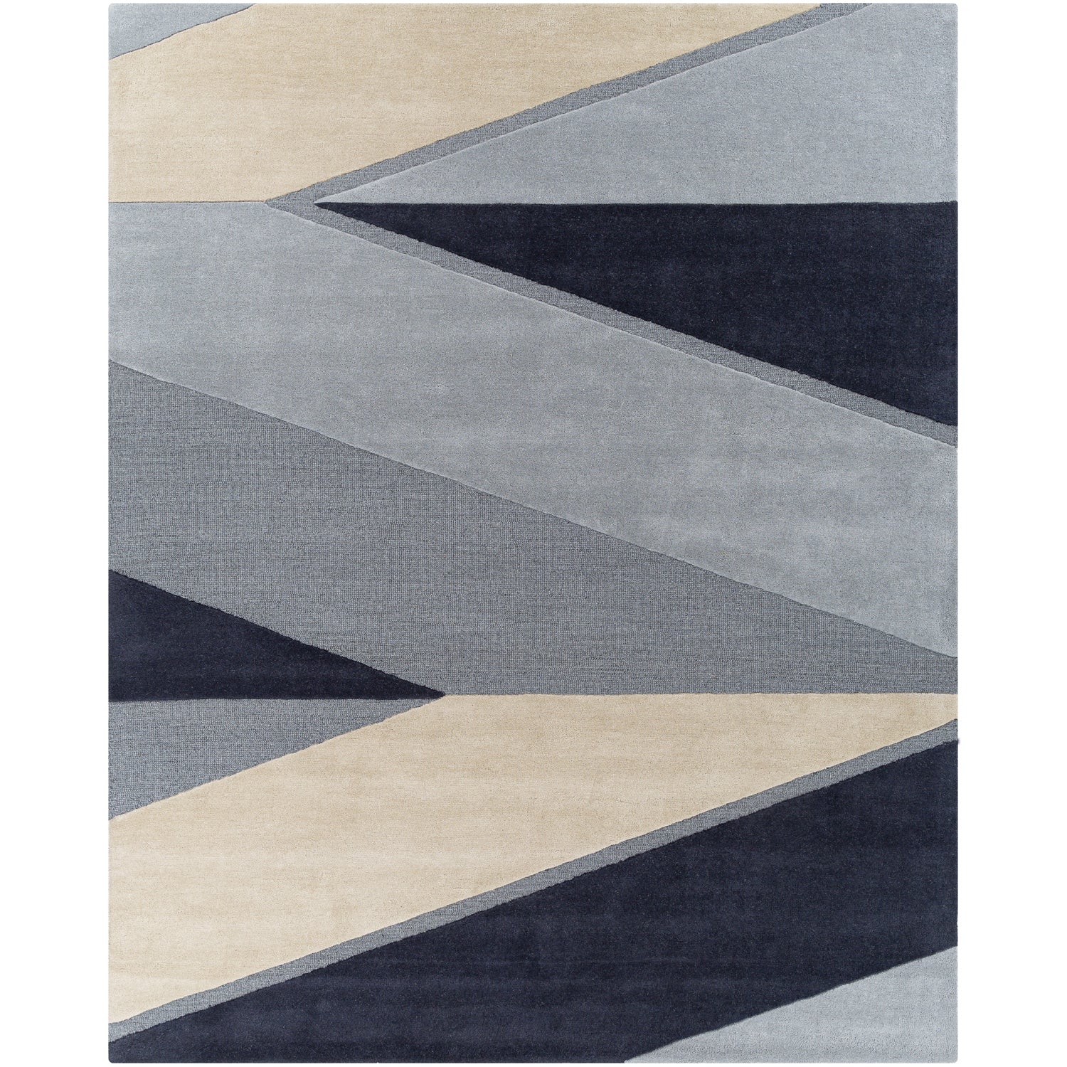 Kennedy Hand Tufted Rug in Navy, Taupe, Khaki, Charcoal, Denim