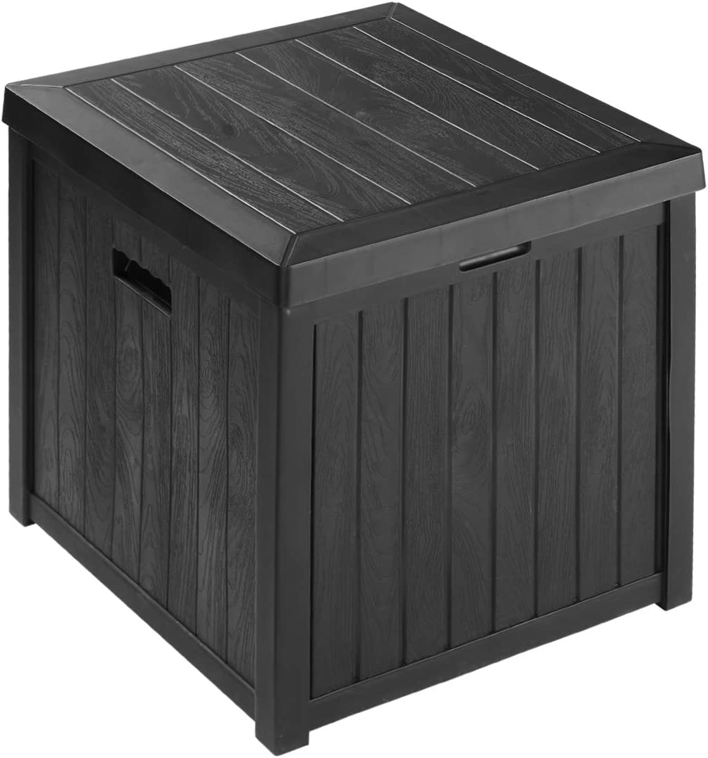 Outdoor Patio Medium Deck  Box Plastic Bench Box 51 Gallon Lightweight  Container and Organizer for Furniture Cushions Garden  and Pool Toys