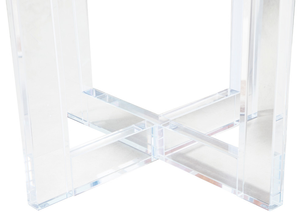 Pasargad Home Vicenza Collection Lucite White Side Table   Contemporary   Side Tables And End Tables   by Pasargad Home  Houzz