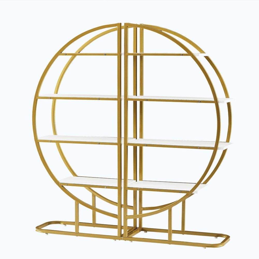 4 Tiers Home Office Open Bookshelf Round Shape