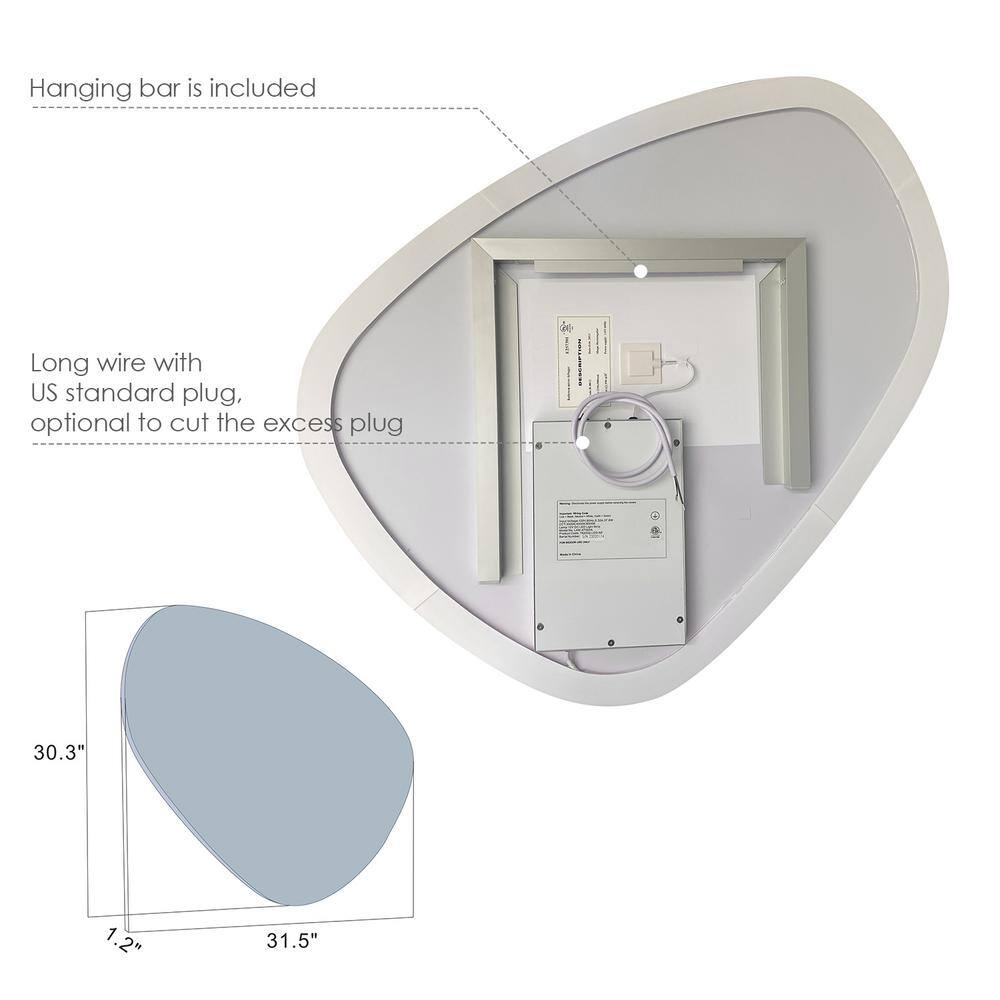 Altair Rasso 47 in. W x 46 in. H Large NoveltySpecialty Frameless LED Light Wall Bathroom Vanity Mirror in Clear Glass 762047-LED-NF