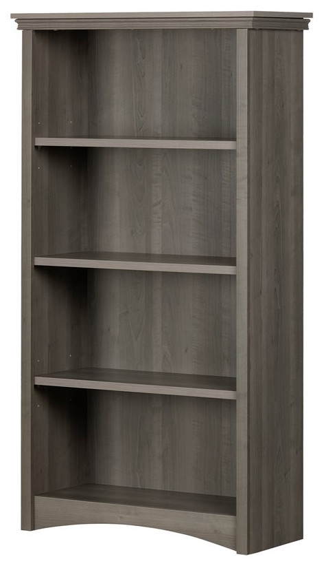 South Shore Artwork 4 Shelf Bookcase in Gray Maple   Traditional   Bookcases   by Homesquare  Houzz