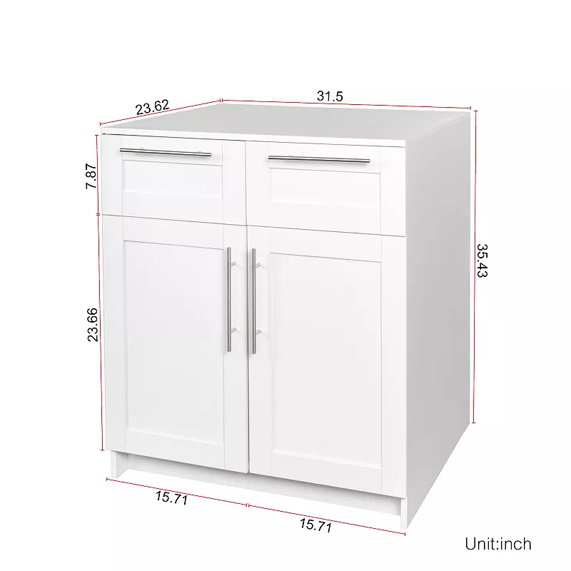 F.C Design Stackable Storage Cabinet， 31.5 Wx23.62 D x 35.43 H