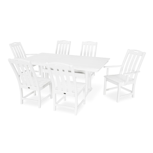 Trex Outdoor Furniture Yacht Club 7Piece Farmhouse Trestle Dining Set