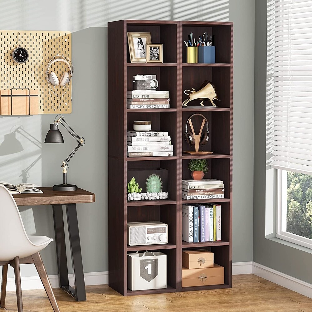 70.9 Inch Tall Narrow Bookcace  6 Tier Open Bookshelf