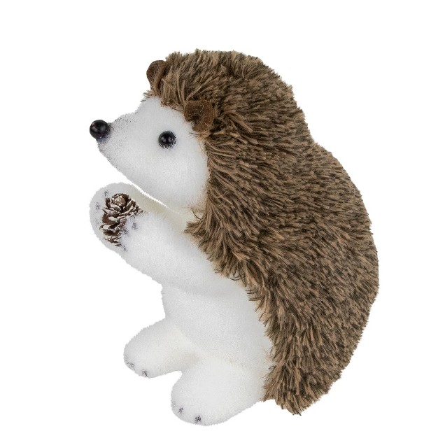 Brown And White Standing Hedgehog Christmas Tabletop Decor