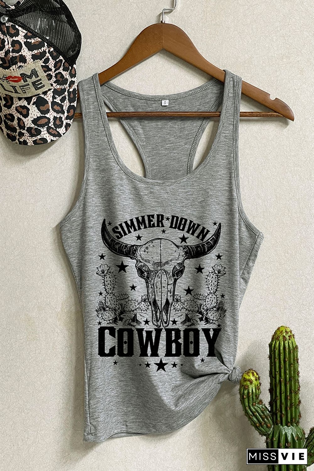 Simmer Down Cowboy Sleeveless Tank Top Wholesale