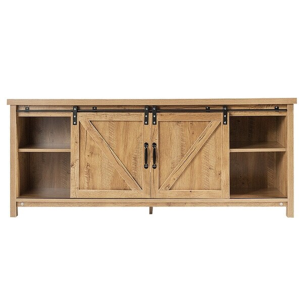 TV Stand with Cabinet Sliding Barn Door - 58