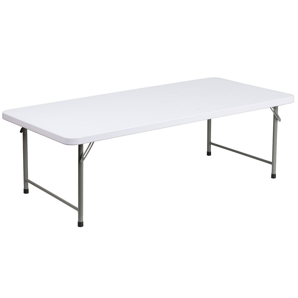 Foot Kid's Granite White Plastic Folding Activity Table - Play Table