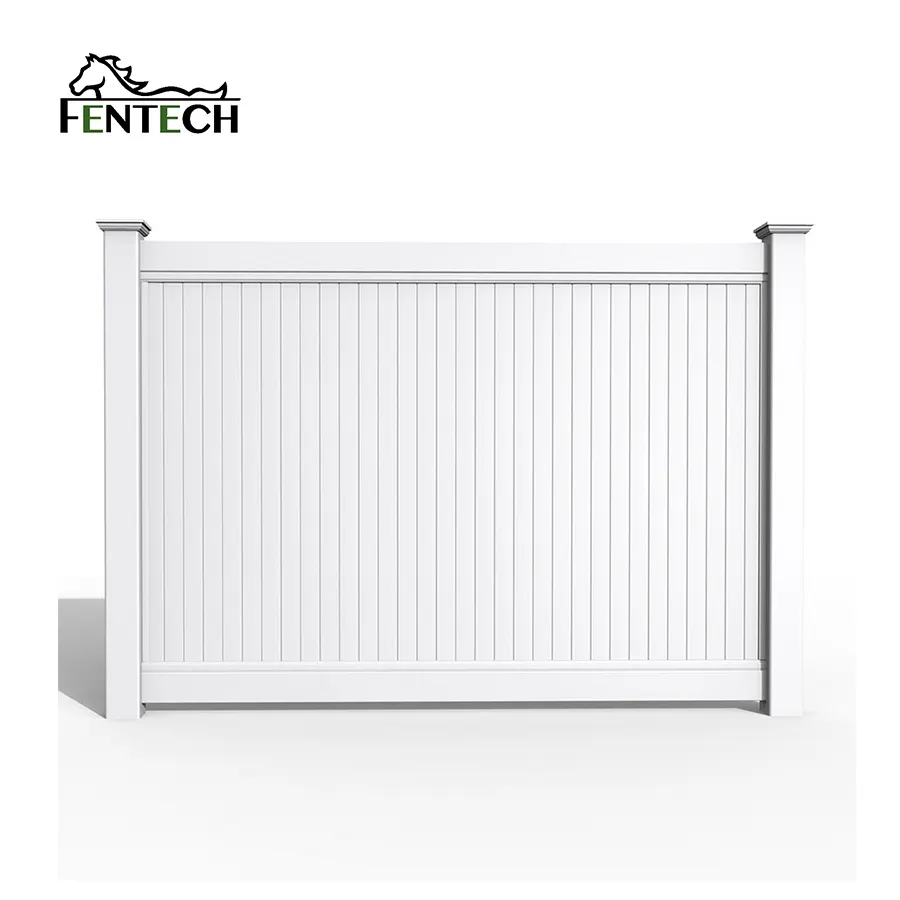 Fentech vinyl farm fence favorable price Widely Used large supply quantity vinyl white fence panels 8ft by 8ft