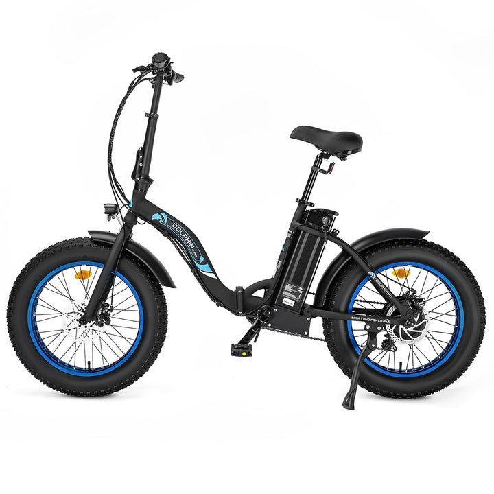 Ecotric Dolphin Long Distance Step Thru Portable Folding Fat Tire For Max Comfort Electric Bike  w/ 500W Brushless Motor for Long Lifespan - Leisure, Commuter, Trail Riders