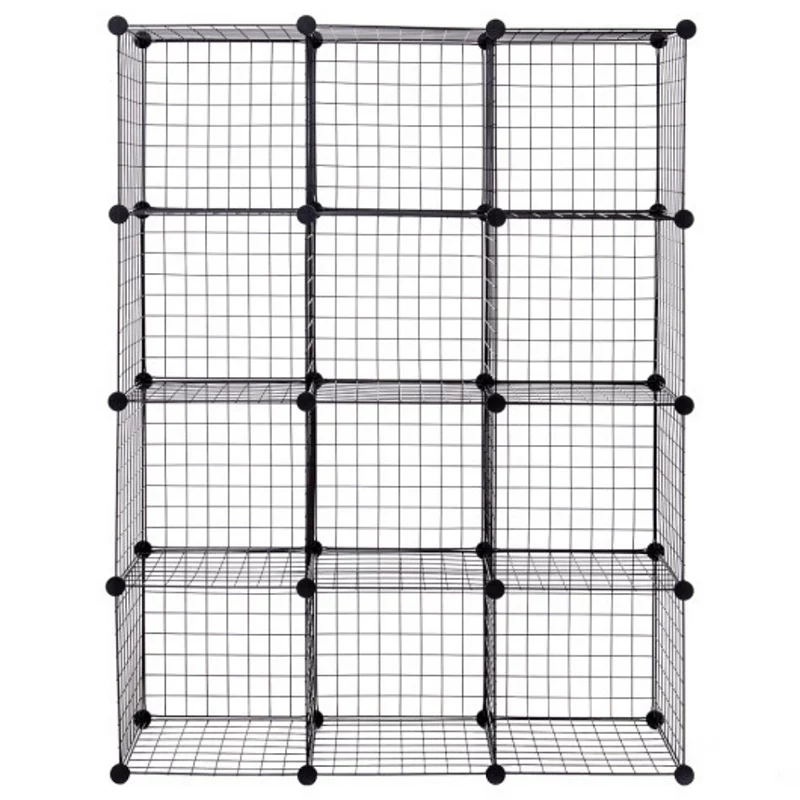 42 x 14 x 56 DIY 12-Cube Metal Grid Wire Storage Cubes