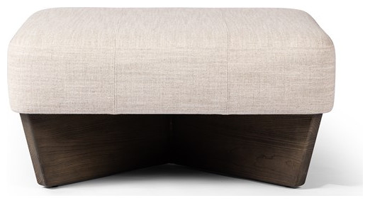 Flurin Square Ottoman Alcala Sand   Transitional   Footstools And Ottomans   by Rustic Home Furniture Deco  Houzz