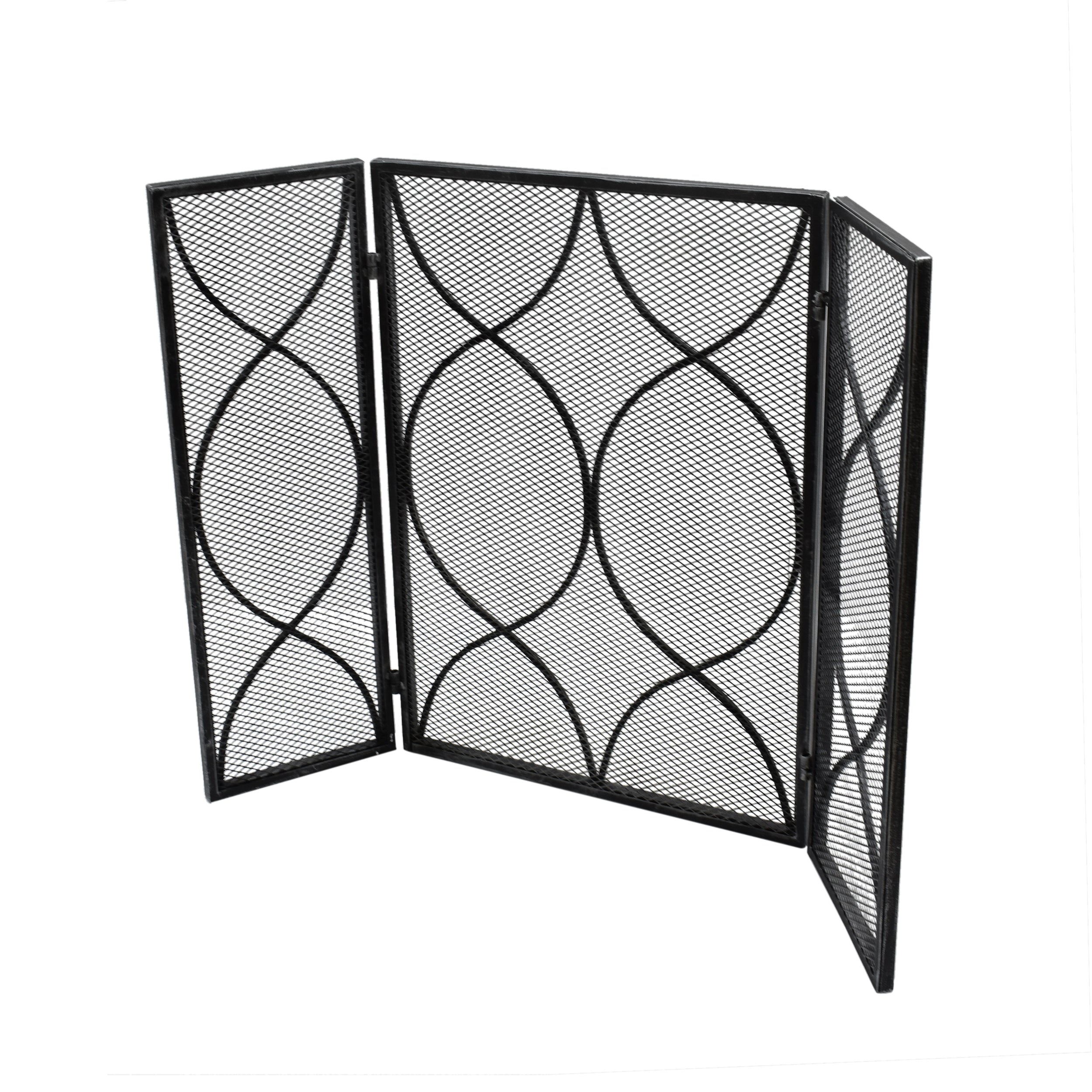 Laylah Modern Three Panel Iron Firescreen