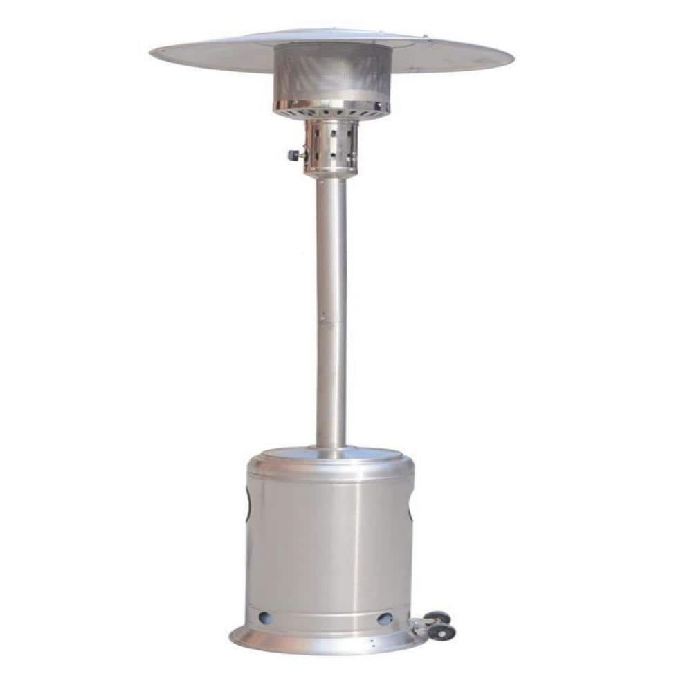 Tidoin 88 in. H 47,000 BTU Outdoor Stainless Steel Standing Gas Propane Patio Heater with Portable Wheels LH-YDCAPH-7SS